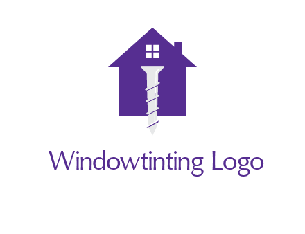 screw and house construction logo