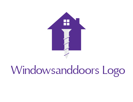 screw and house construction logo