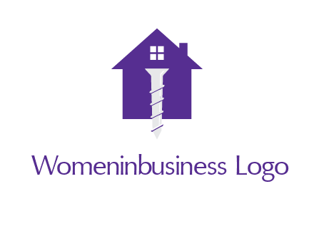 screw and house construction logo