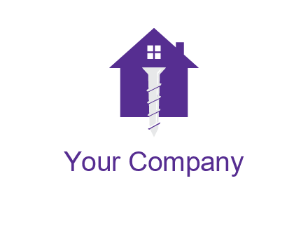 screw and house construction logo