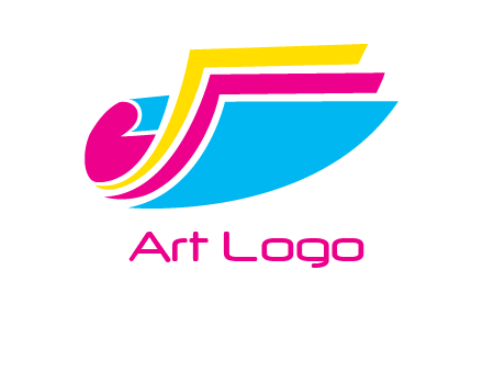 curvy colorful papers printing logo