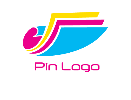 curvy colorful papers printing logo