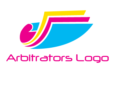 curvy colorful papers printing logo