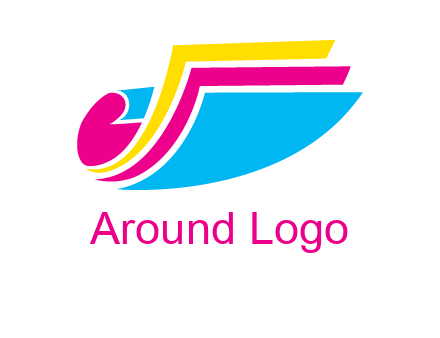curvy colorful papers printing logo