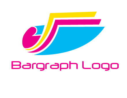 curvy colorful papers printing logo