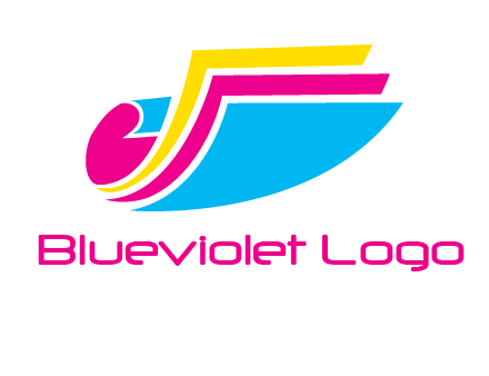 curvy colorful papers printing logo