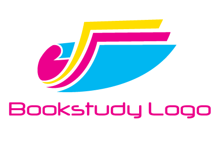 curvy colorful papers printing logo