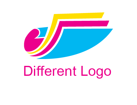 curvy colorful papers printing logo