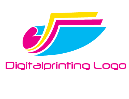 curvy colorful papers printing logo