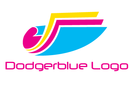 curvy colorful papers printing logo