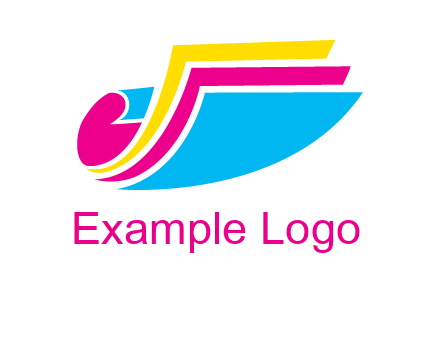 curvy colorful papers printing logo