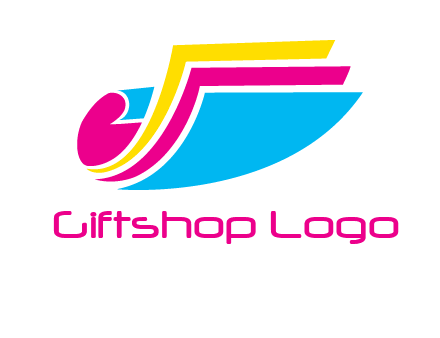 curvy colorful papers printing logo