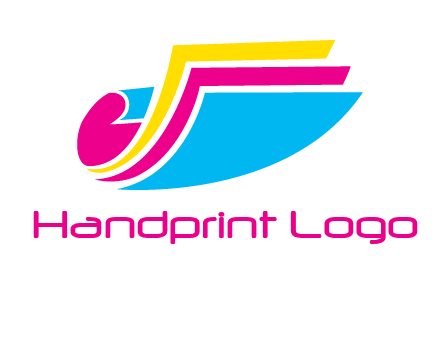 curvy colorful papers printing logo