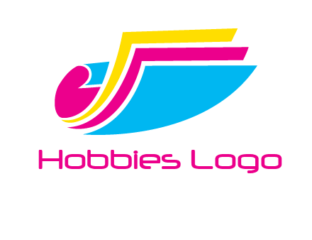 curvy colorful papers printing logo