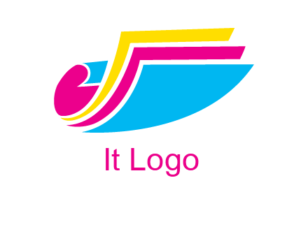 curvy colorful papers printing logo