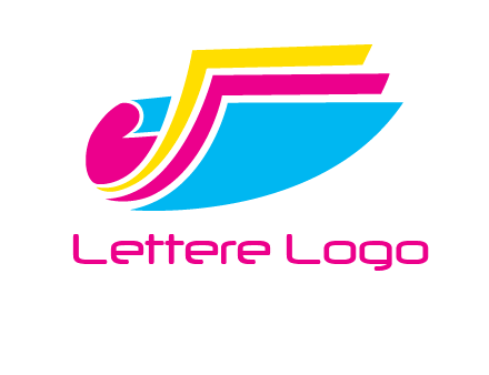 curvy colorful papers printing logo
