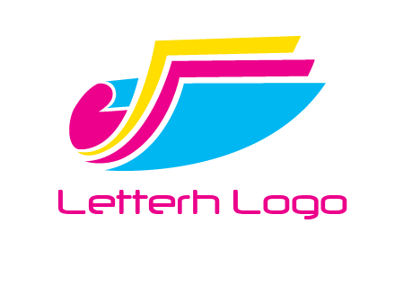 curvy colorful papers printing logo