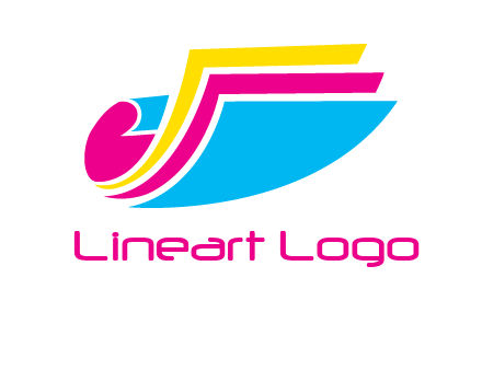 curvy colorful papers printing logo