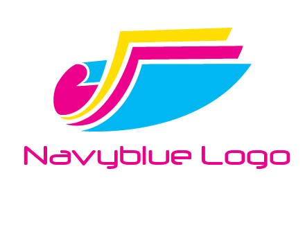curvy colorful papers printing logo