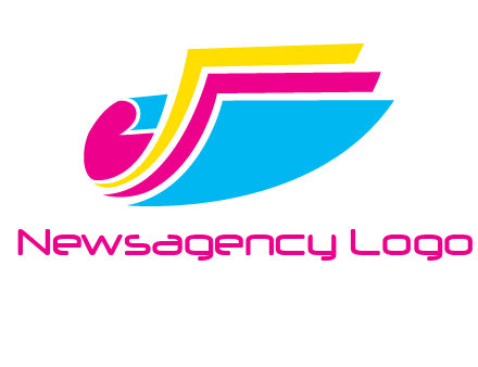 curvy colorful papers printing logo