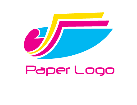 curvy colorful papers printing logo