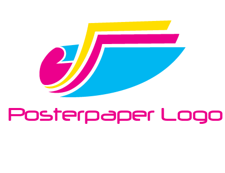 curvy colorful papers printing logo