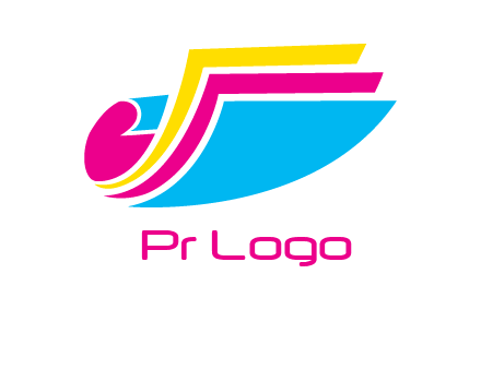 curvy colorful papers printing logo