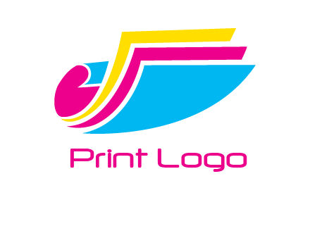 curvy colorful papers printing logo