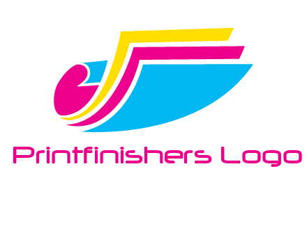 curvy colorful papers printing logo