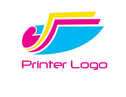 curvy colorful papers printing logo