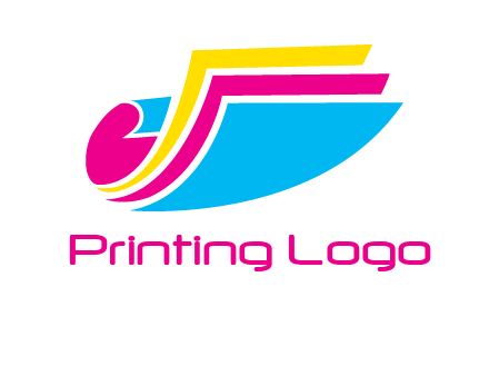 curvy colorful papers printing logo