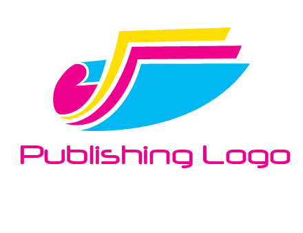 curvy colorful papers printing logo