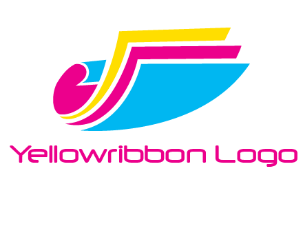 curvy colorful papers printing logo