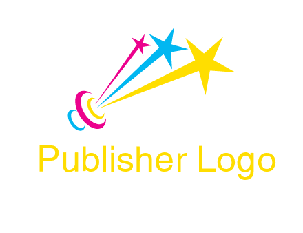 satellite colorful shooting stars printing logo