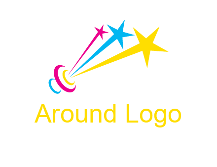 satellite colorful shooting stars printing logo