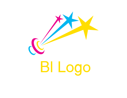 satellite colorful shooting stars printing logo