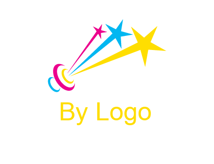 satellite colorful shooting stars printing logo