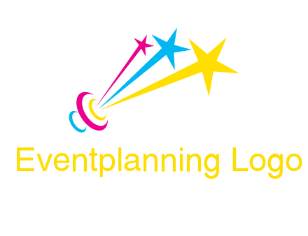 satellite colorful shooting stars printing logo
