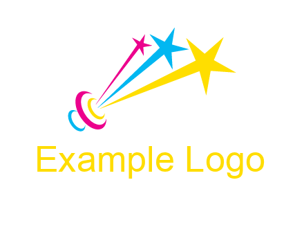 satellite colorful shooting stars printing logo