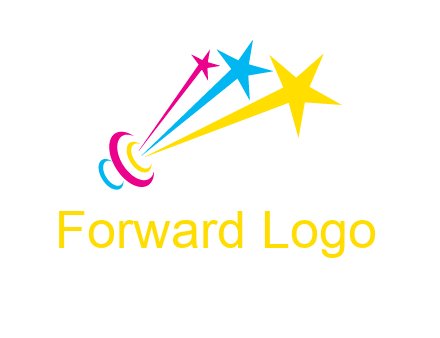 satellite colorful shooting stars printing logo