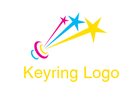satellite colorful shooting stars printing logo