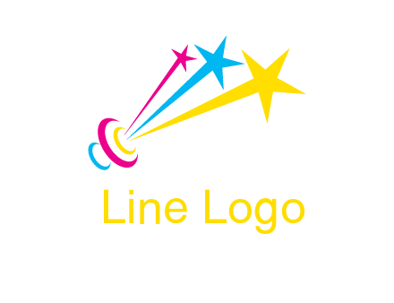 satellite colorful shooting stars printing logo