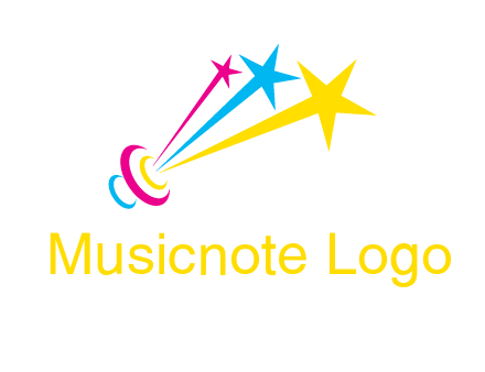 satellite colorful shooting stars printing logo