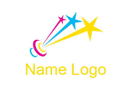 satellite colorful shooting stars printing logo