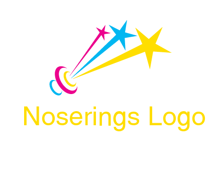 satellite colorful shooting stars printing logo