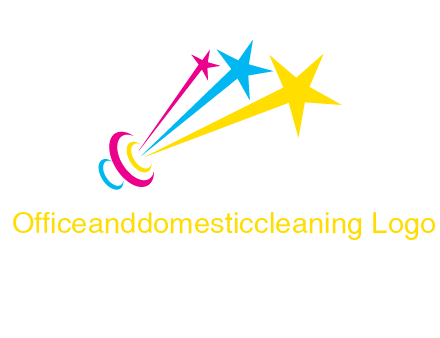 satellite colorful shooting stars printing logo