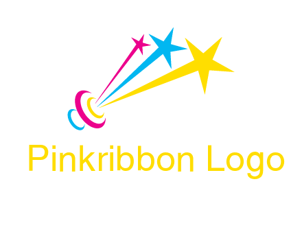 satellite colorful shooting stars printing logo