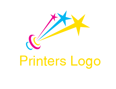 satellite colorful shooting stars printing logo
