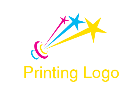 satellite colorful shooting stars printing logo