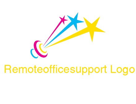 satellite colorful shooting stars printing logo